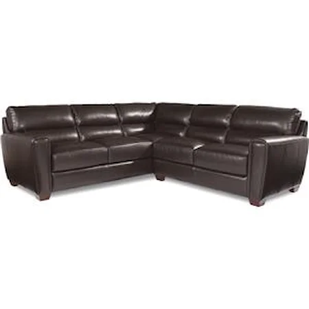 Two Piece Contemporary Leather Sectional Sofa